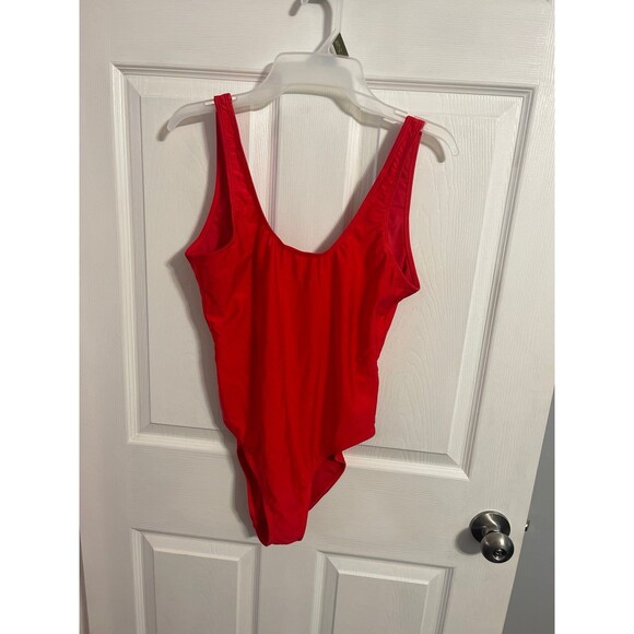 Dixperfect Retro 80s/90s Inspired High Cut Low Back Swimsuit Red Size L New - Picture 7 of 9